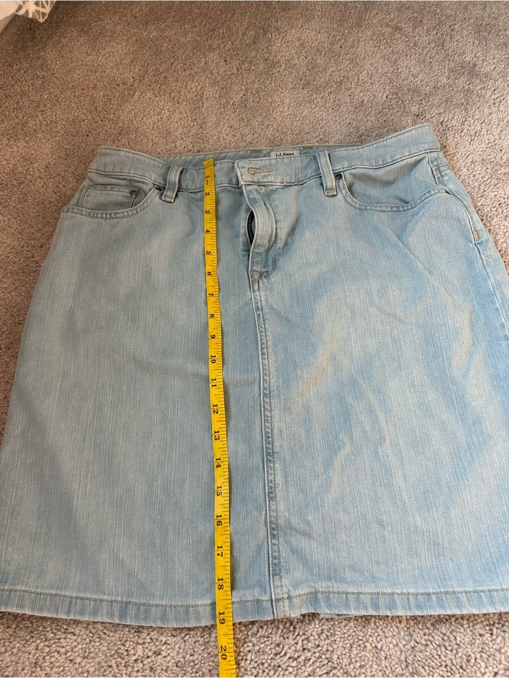 L.L. Bean Light wash Blue Denim Mini Skirt favorite fit - Picture 5 of 5